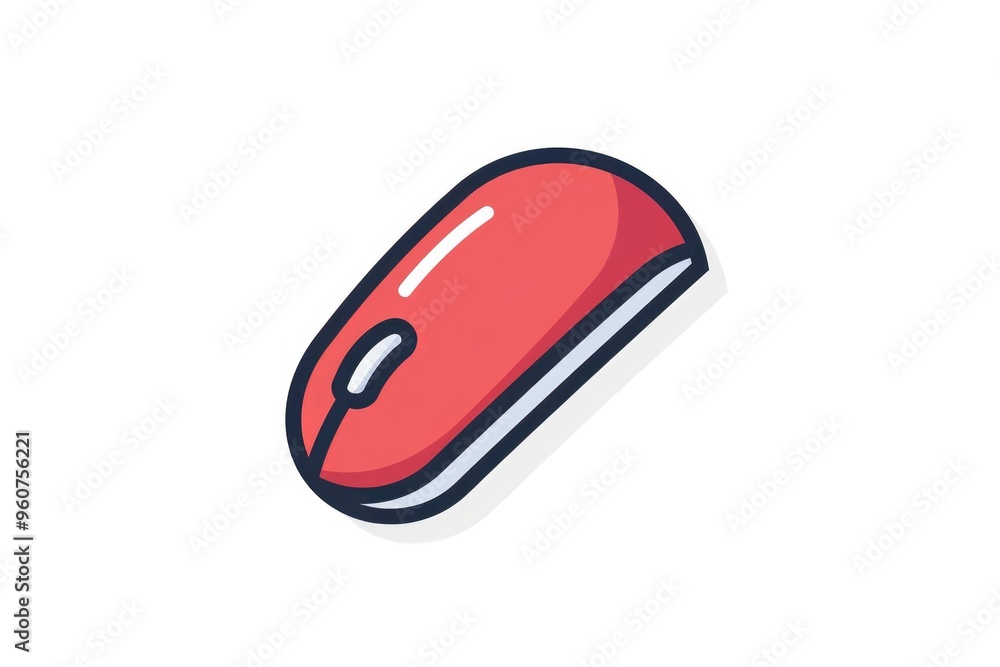 Poster A computer mouse with a distinctive red button