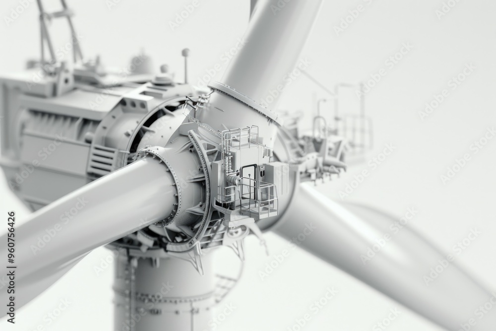 Aufkleber model of a wind turbine on a white surface, ideal for illustrations and presentations