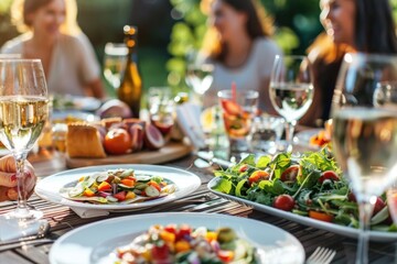 A group of people sharing a meal together