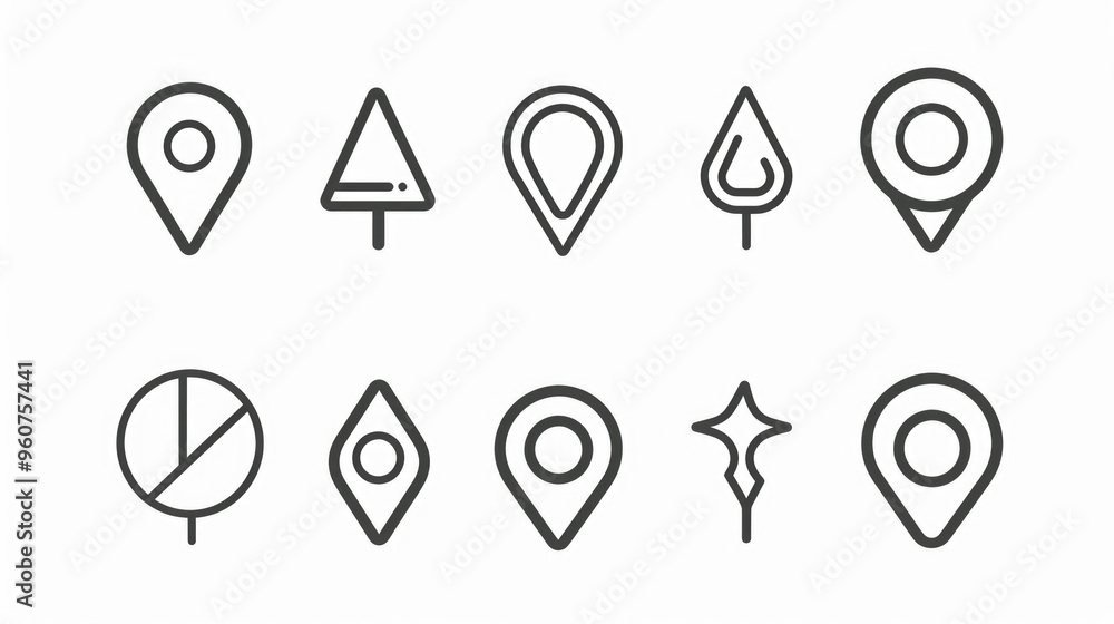 Aufkleber set of different types of marker icons