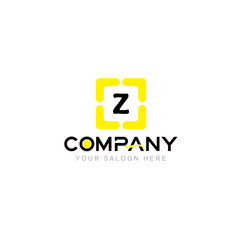Letter Z Logo Vector Design Illustration with Company Name and Your Text Here . Logo Template on white background.