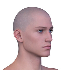 男性の顔アップ　3DCGレンダリング