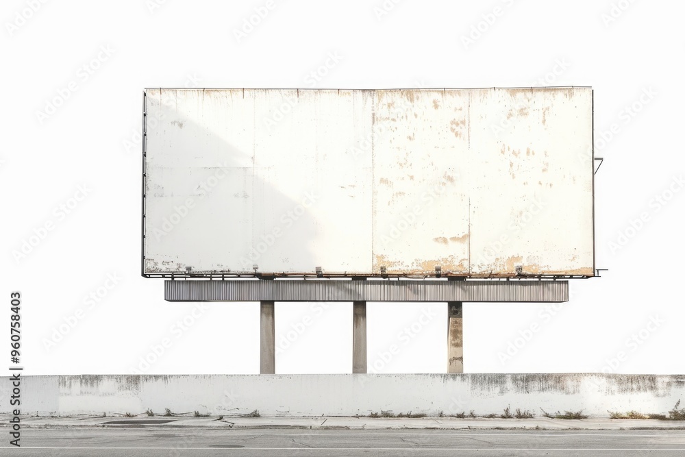 Poster a blank billboard stands on the side of a road, awaiting its message or advertisement