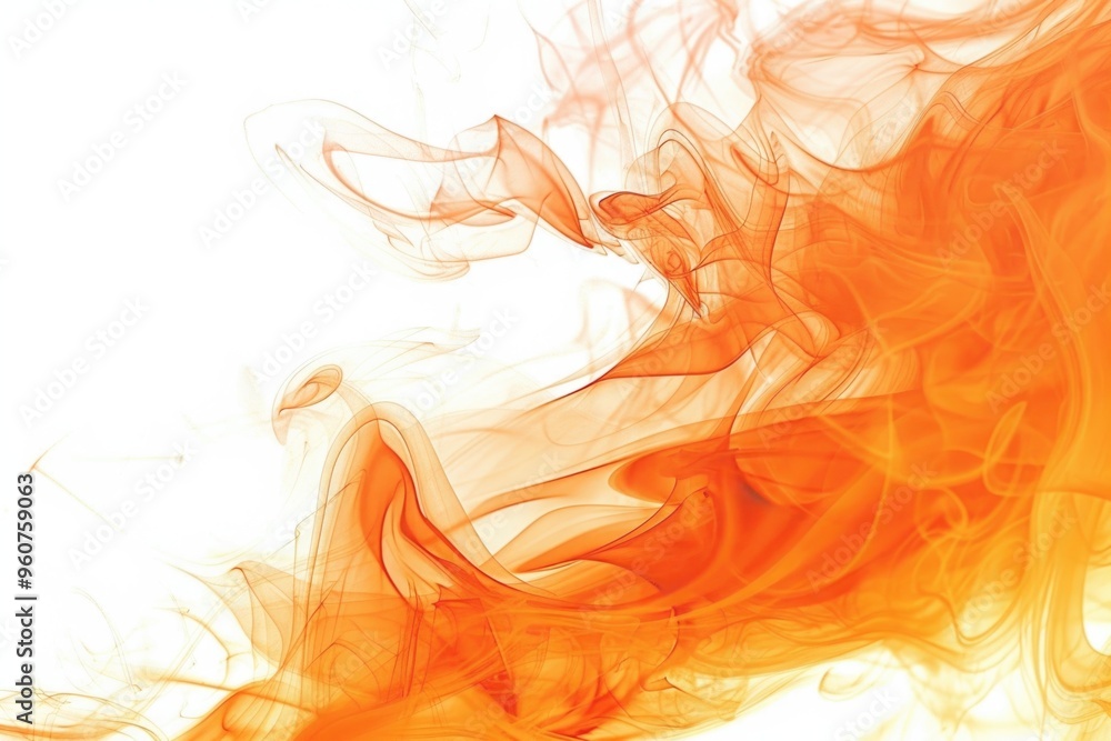Fototapete a close-up shot of flames on a white background, suitable for use in design and editorial contexts