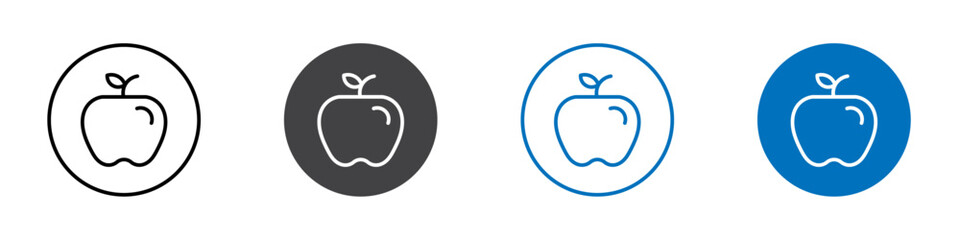 Apple icon flat editable icon mark set.