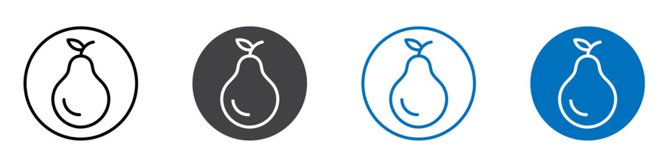 Avocados icon flat editable icon mark set.