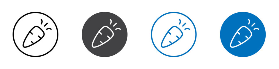 Carrot icon flat editable icon mark set.