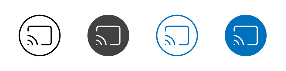 Cast icon flat editable icon mark set.