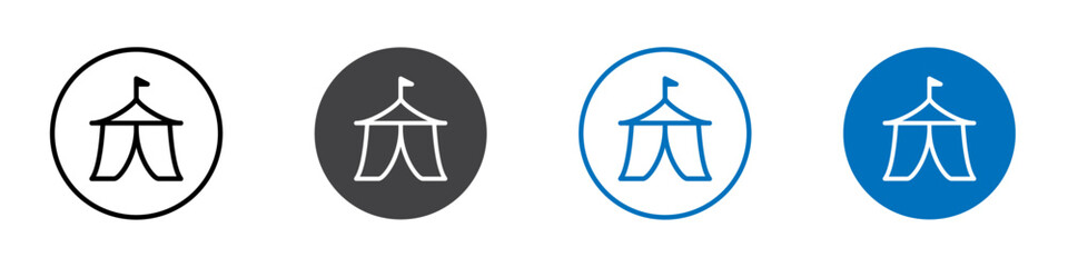 Church icon flat editable icon mark set.