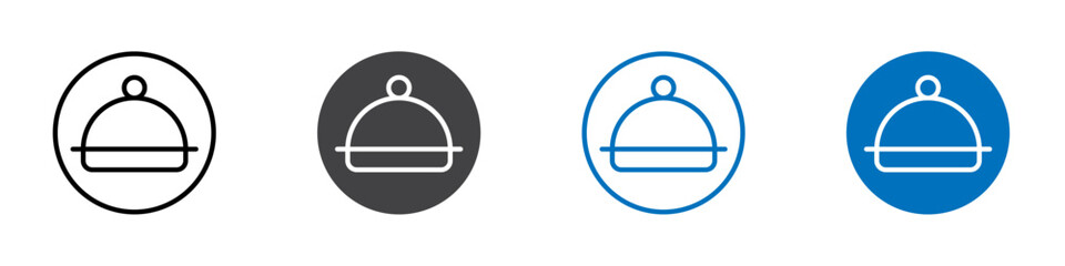 Cloche icon flat editable icon mark set.