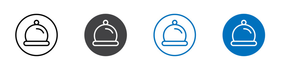 Cloche icon flat editable icon mark set.