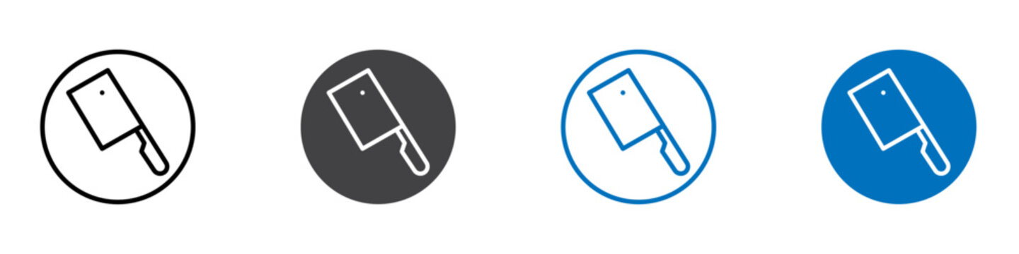 Cleaver icon flat editable icon mark set.