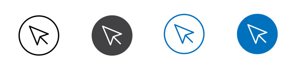 Cursor icon flat editable icon mark set.