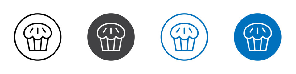 Cupcake icon flat editable icon mark set.