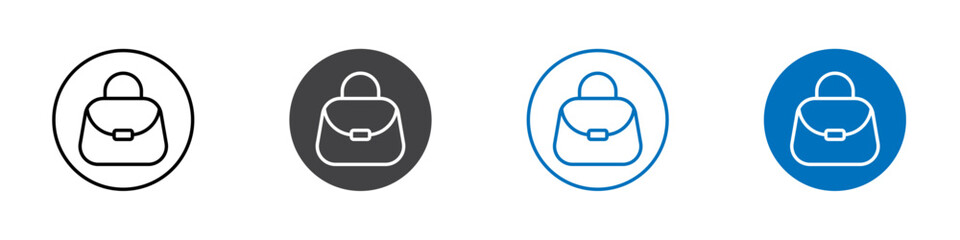 Hand bag icon flat editable icon mark set.