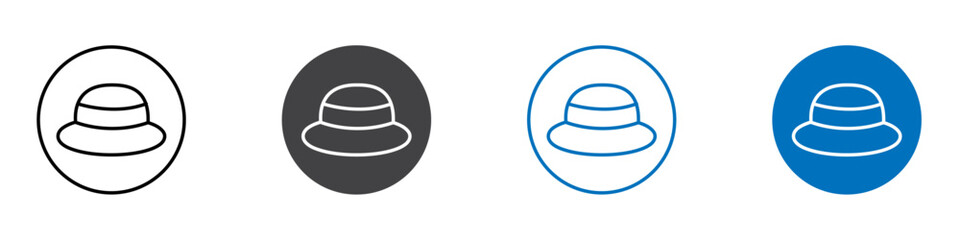 Hat icon flat editable icon mark set.