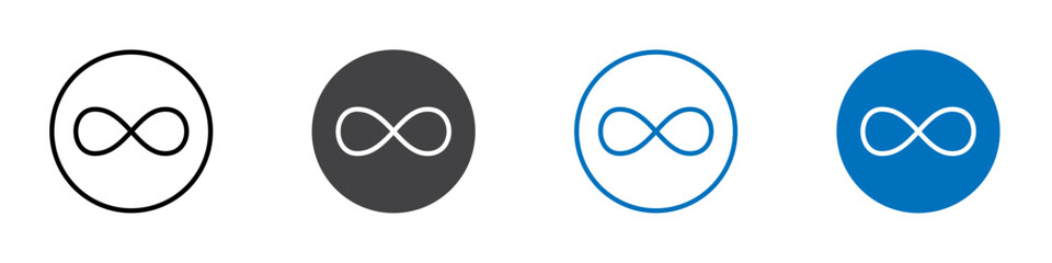 Infinity icon flat editable icon mark set.