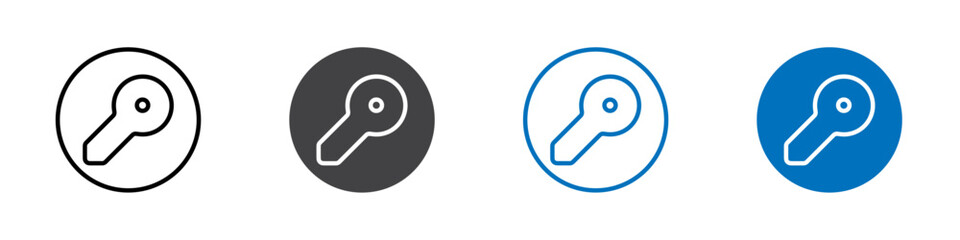 Key icon flat editable icon mark set.