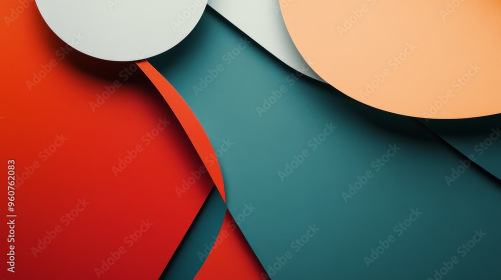 Poster close-up of a minimalistic graphic design with clean lines and subtle color gradients, ideal for ele