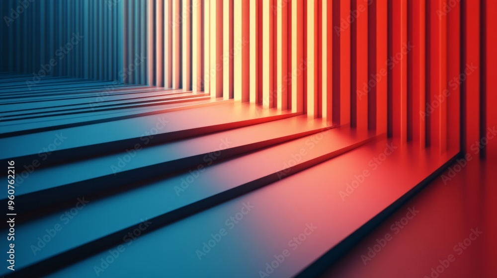 Poster close-up of a minimalistic graphic design with clean lines and subtle color gradients, ideal for ele