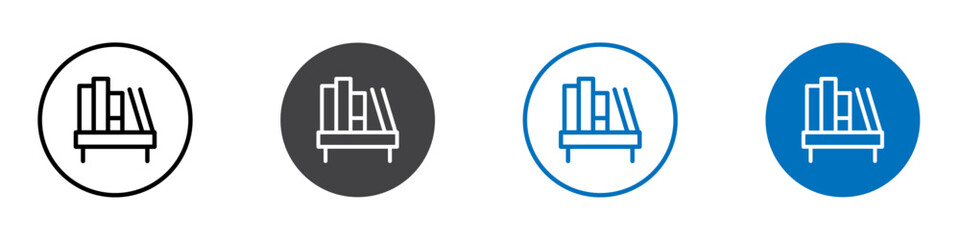 Shelf icon flat editable icon mark set.