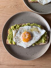 Avocado toast with eggs