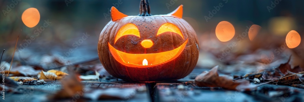 Sticker Cat-shaped pumpkin lantern