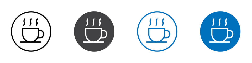 Tea icon flat editable icon mark set.