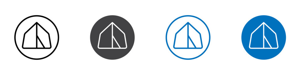 Tent icon flat editable icon mark set. © Curlyhair