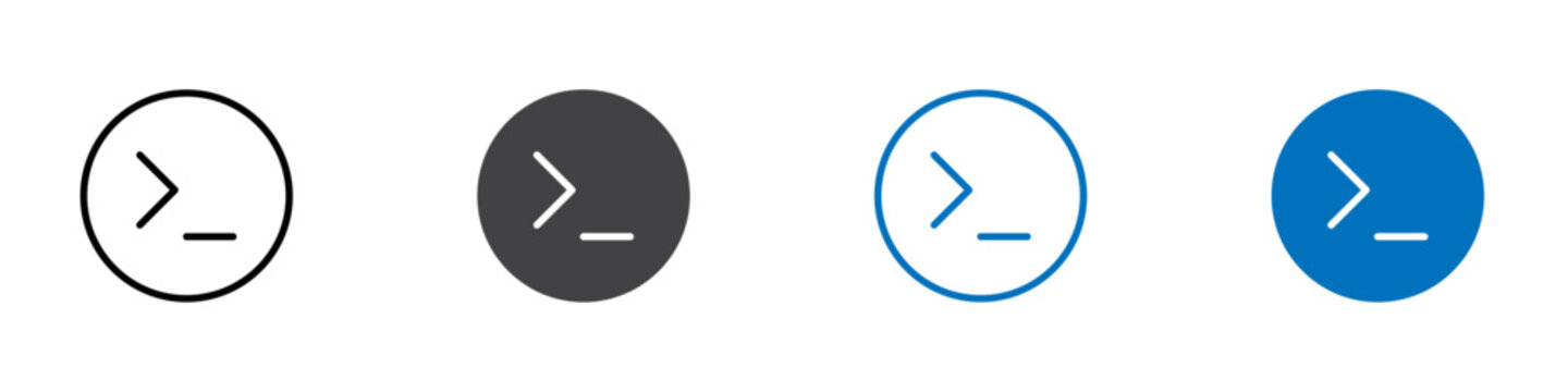 Terminal icon flat editable icon mark set.