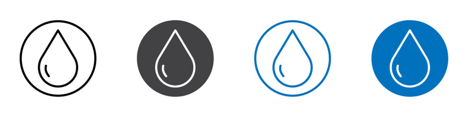 Fototapeta premium Water drop icon flat editable icon mark set.