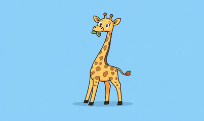 Dynamic Giraffe Mascot Logo in Fleece Material Striding Diagonally for Brand Enhancement
