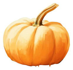 PNG Digital Paint of a pumpkin on the white background
