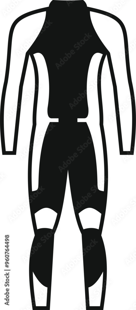 Sticker simple vector icon of a full body protective motorcycle suit