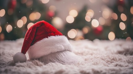 Santa hat with blurred background