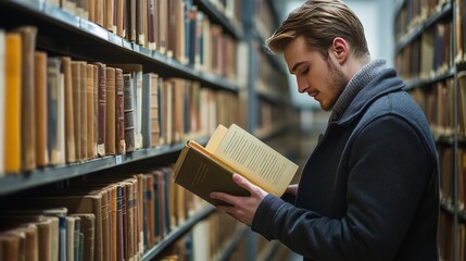 Lad chooses volume.