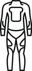 Protective motorbike suit protecting from injuries icon, outline style
