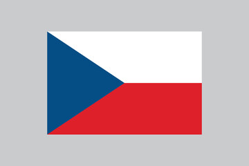 national flag of Czech Republic in 2 to 3 proportion, vector illustration with a grey background