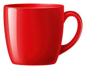 PNG A red coffee mug on the white background