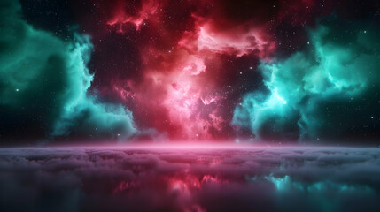Green Nebula Space Background