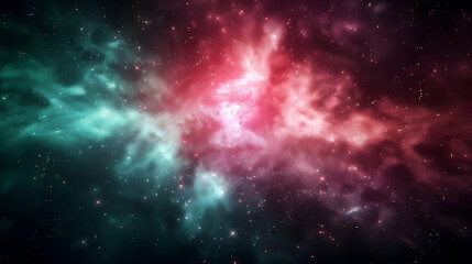 Obraz premium Green Nebula Space Background