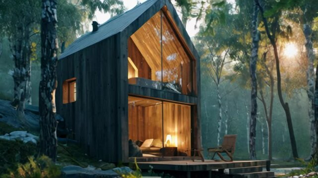 modern tiny house in relaxing ambience