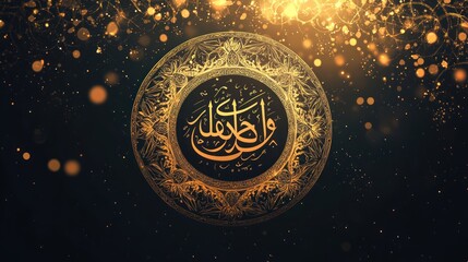 Islamic Calligraphy Art with Golden Ornamental Frame