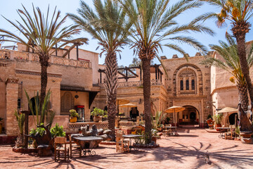 Agadir Medina - reconstruction of Agadir's old town with traditional Moroccan architecture, Morocco. Beautiful medieval citadel