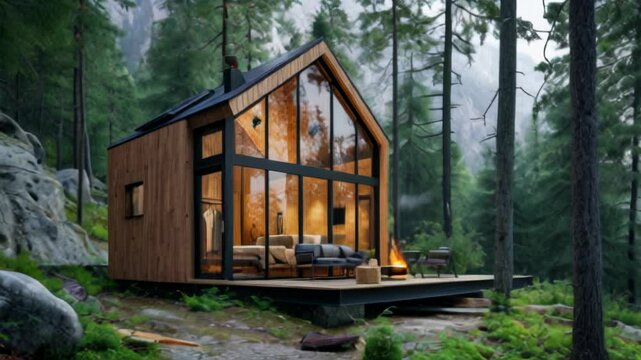 modern tiny house in relaxing ambience