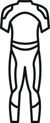 Simple outline icon of a wetsuit used for diving and other water sports