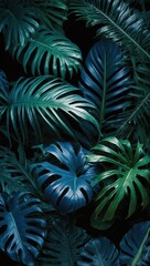 A lush green jungle with many leaves and vines