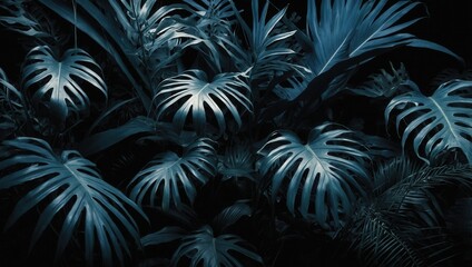 A lush green jungle with many leaves and vines