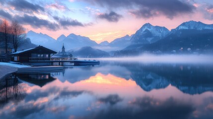 sunset mountain view