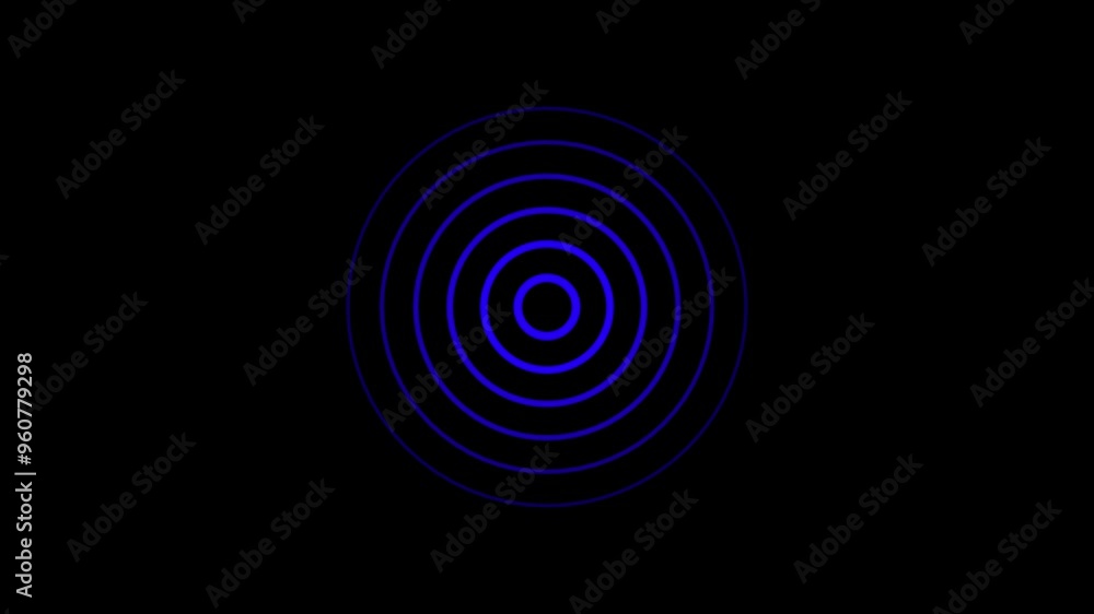 Poster abstract beautiful signal circle radio waves, blue color neon radio wave animated, radio wave black 